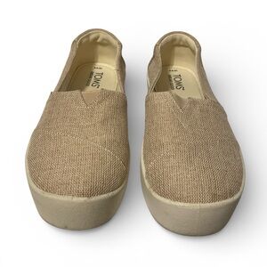 TOMS Verona Slip-On Platform Sneaker Women's Size 8 Natural Beige